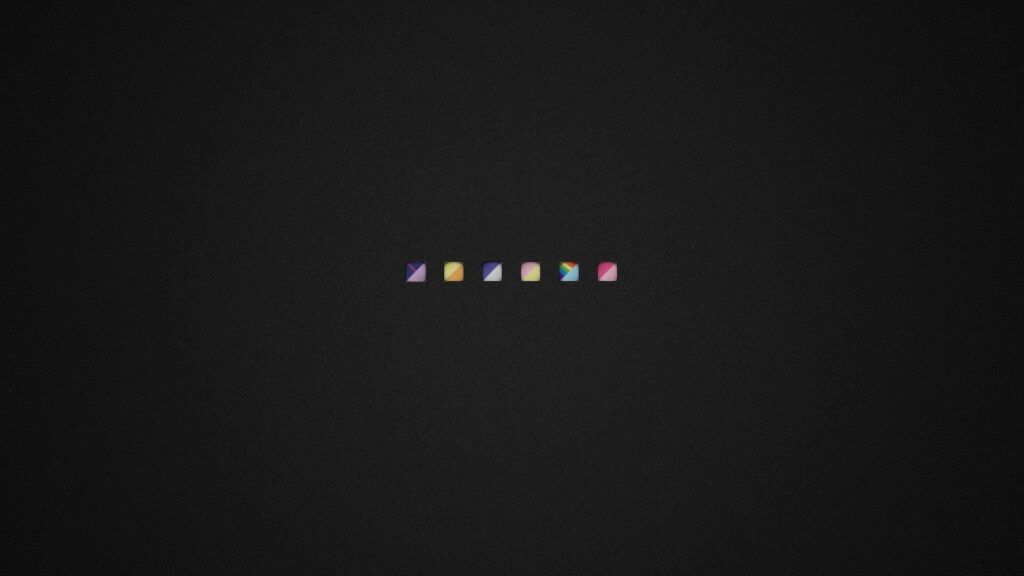 Minimalist Dark Wallpaper with Colorful Square Icons for Desktop