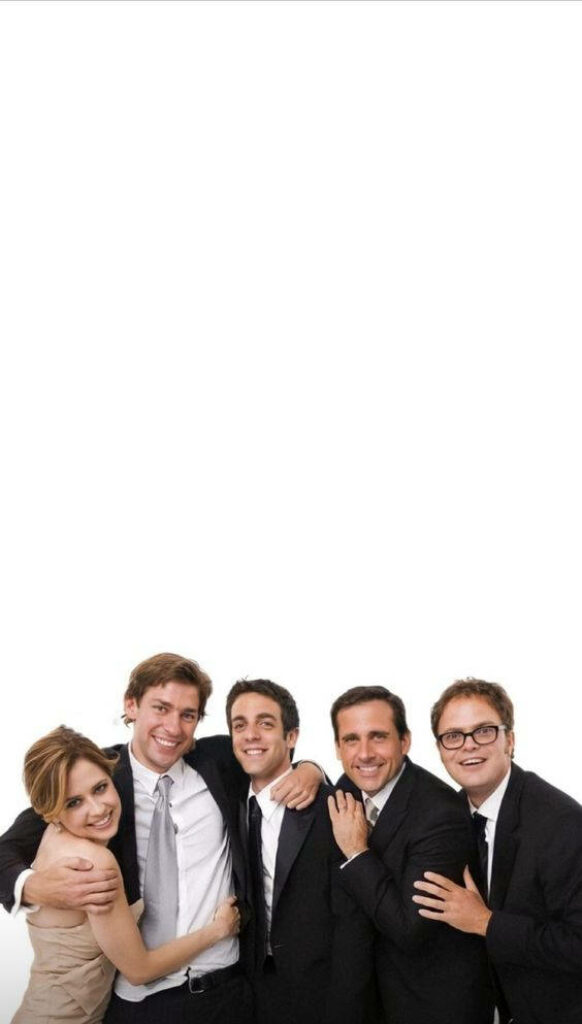 Minimalist iPhone Wallpaper: Iconic Cast of The Office Design