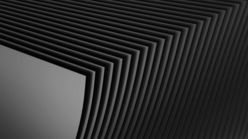 Sleek Grey 3D Paper Stacks Desktop Wallpaper – Modern Minimalist Design