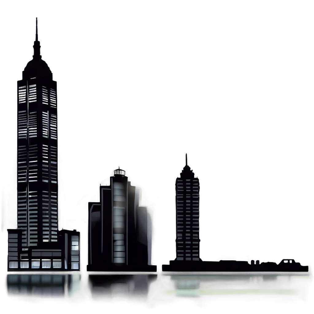 Modern Skyscraper Skyline Wallpaper: Sleek Dark Atmosphere