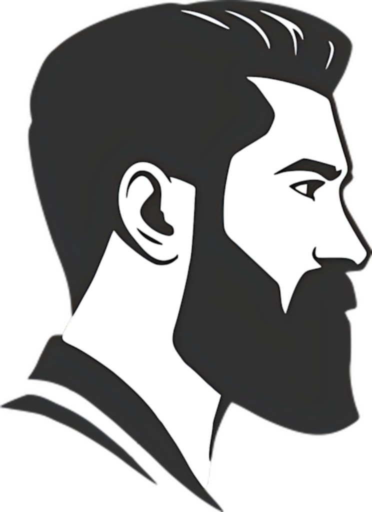 Stylized Bearded Man Wallpaper in Bold Monochrome Design