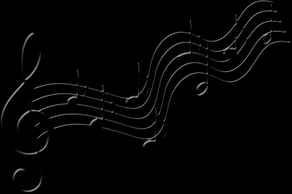 Abstract Musical Notes Wallpaper - Sleek Black Background Design
