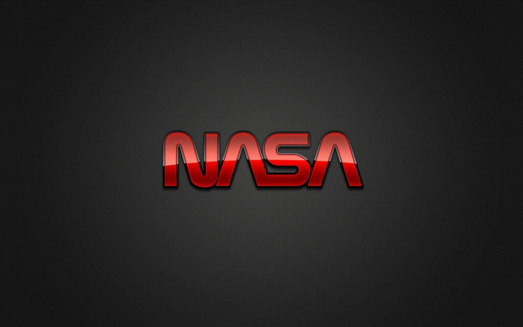Sleek NASA Wallpaper: Bold Red Font on Minimalist Dark Background