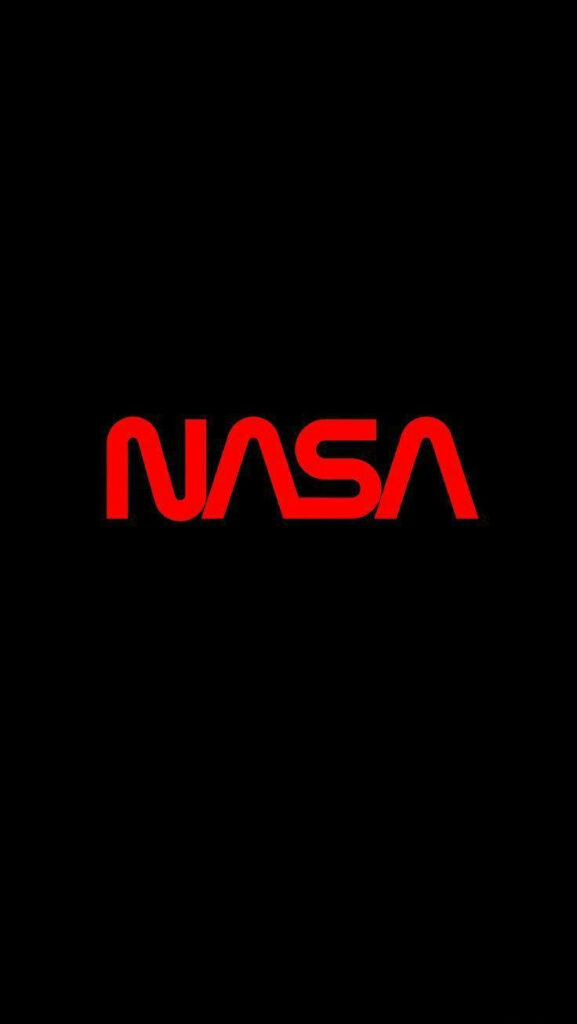 Sleek NASA iPhone Wallpaper: Iconic Red Worm on Minimalist Black