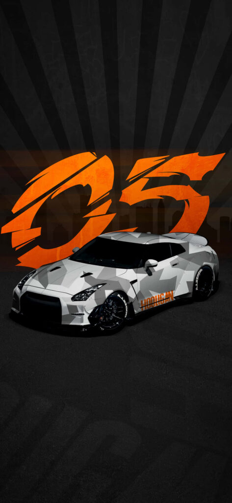 Custom Nissan 350Z Wallpaper: Striking Black & White Design