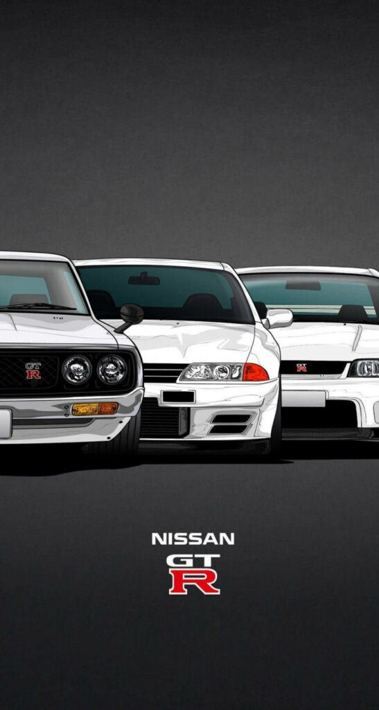 Nissan GTR R34 Wallpaper: Timeless Design on Minimalist Background