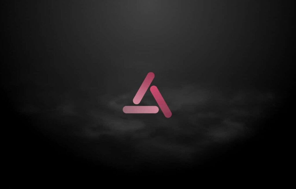 Minimalist Pink Triangle Wallpaper on Textured Black Background