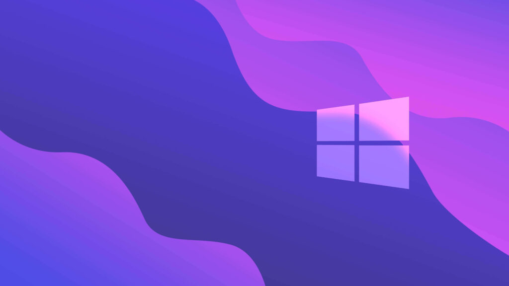 Modern Purple-Pink Abstract Wallpaper with Windows Logo Design