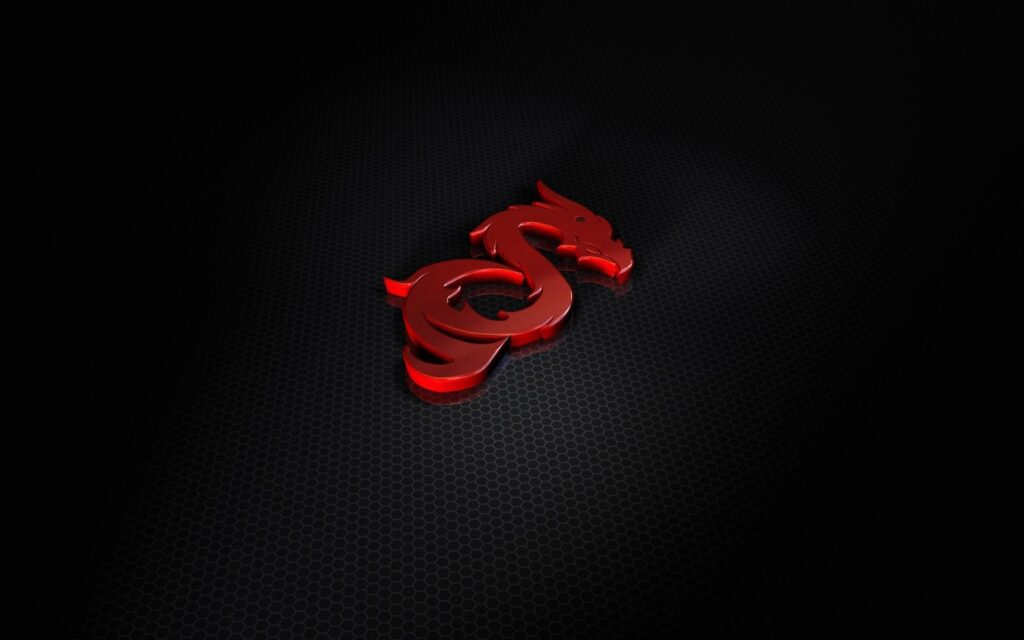 Sleek Red Dragon Wallpaper on Dark Hexagonal Background - 1920x1200