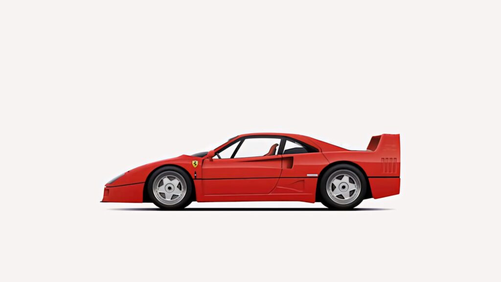 Minimalist Wallpaper: Sleek Red Sports Car on Clean White Background