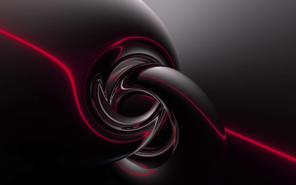 Modern Red & Black Abstract Wallpaper with Fluid, Dynamic Design