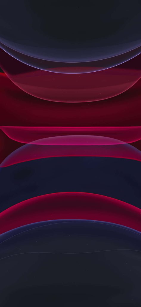 Abstract iPhone 11 wallpaper with glowing red and deep blue curves minimalist modern design