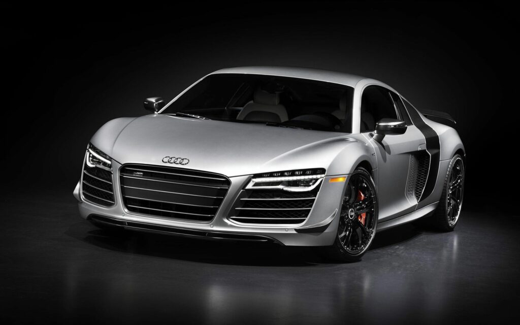 Sleek Silver Audi R8 Front View Wallpaper - Sporty & Elegant Design
