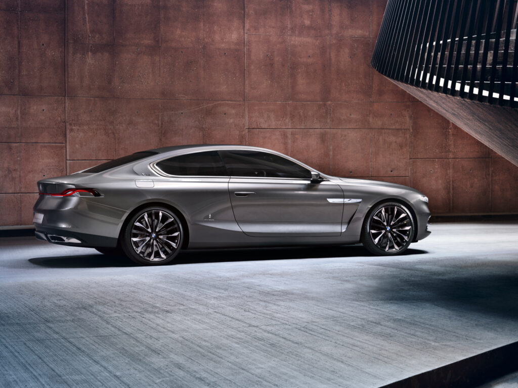 Sleek Silver BMW Gran Lusso Coupe 2013 Wallpaper with Modern Background