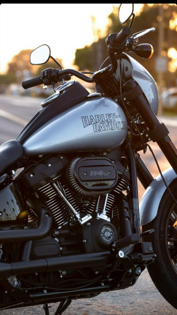Sleek Silver Harley Davidson Motorcycle Wallpaper Background