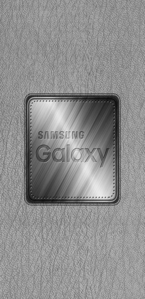 Premium Silver Leather Texture Wallpaper with Embossed Galaxy Plate