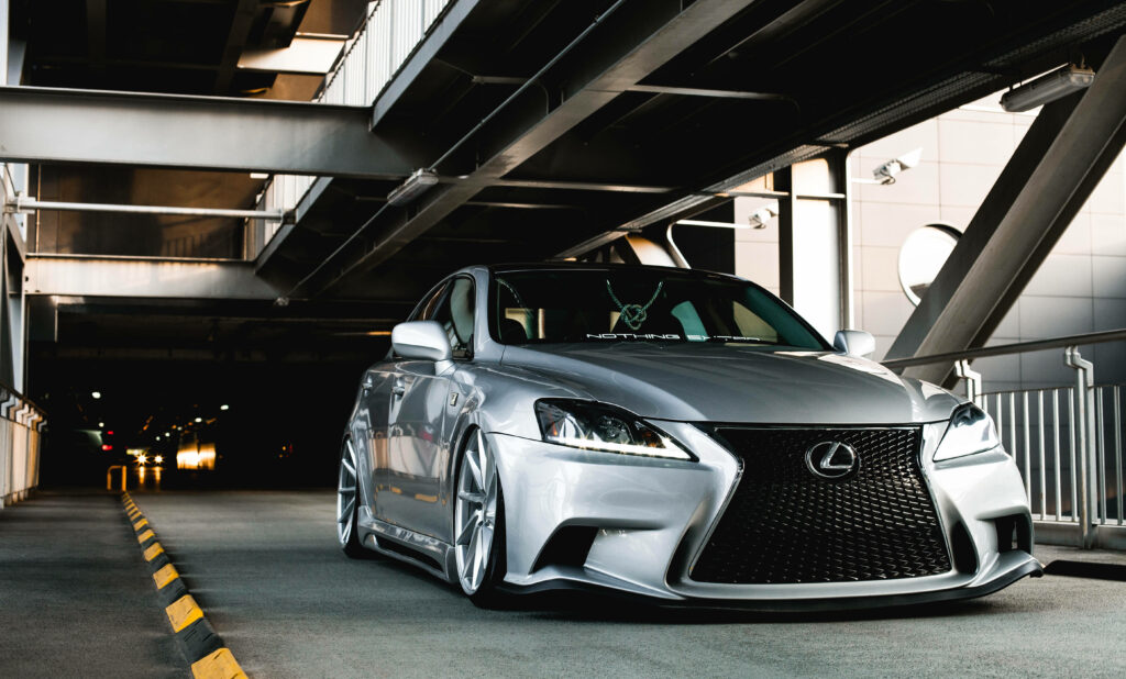 Sleek Silver Lexus IS 250 Wallpaper: Urban Sporty Aesthetic