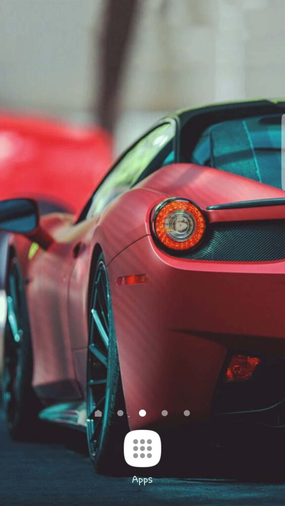 Sleek sports car under spotlight with bold lines modern design vibrant wallpaper background