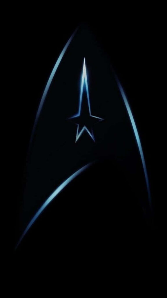 Sleek Star Trek Insignia Wallpaper: Futuristic Minimalist Glow