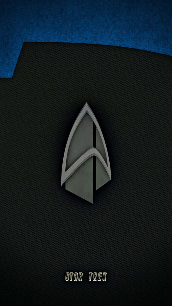 Minimalist Star Trek Phone Wallpaper: Iconic Logo & Textured Design