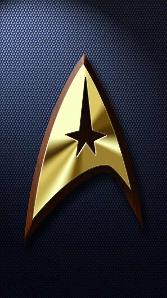 Sleek Star Trek Wallpaper: Iconic Gold Insignia on Textured Background