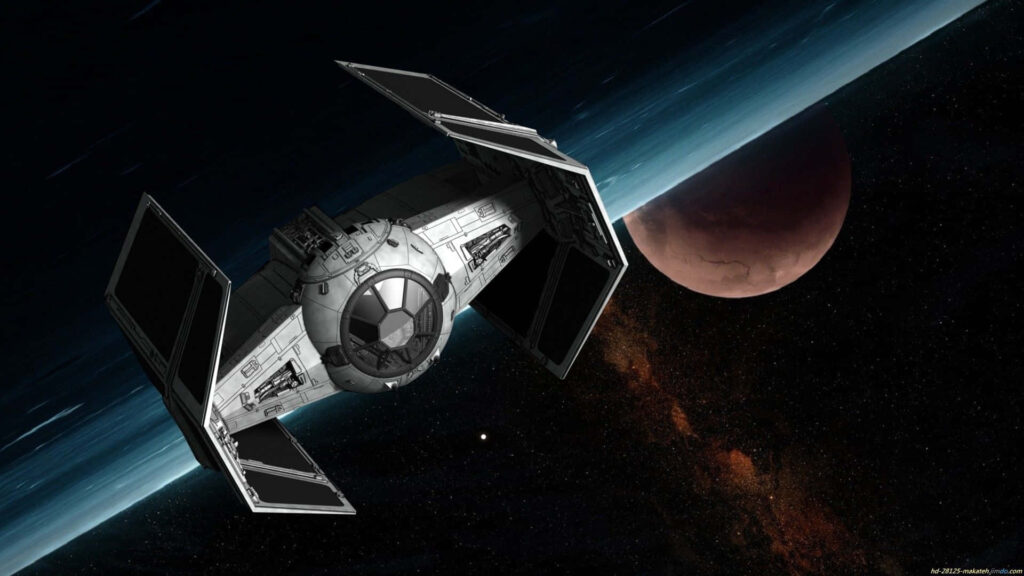 Sleek Star Wars TIE Fighter Wallpaper: Cosmic Battle in Space