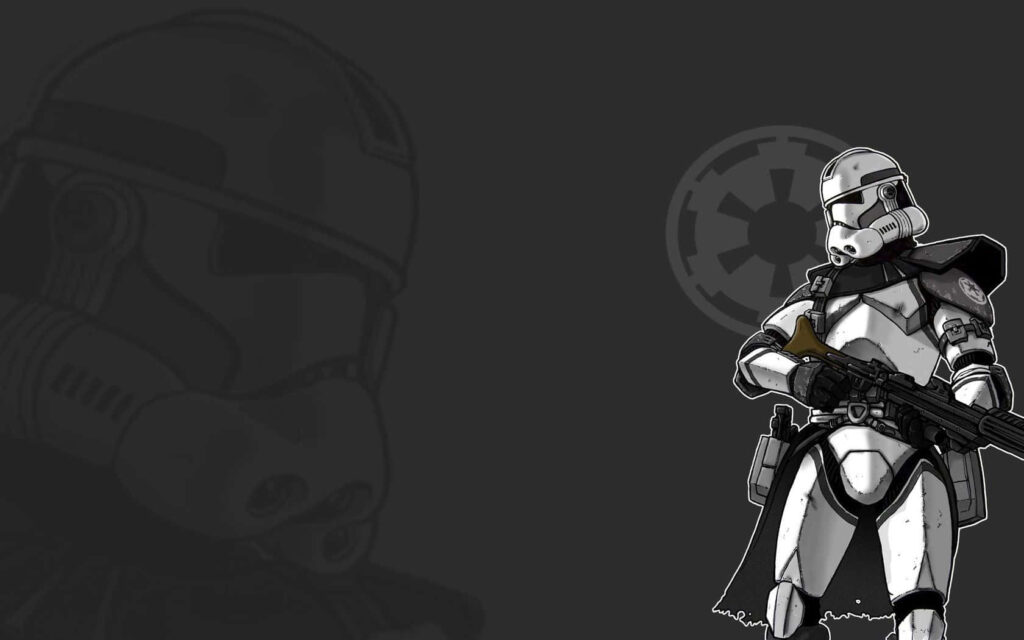 Stylized Stormtrooper Wallpaper: Minimalist Galactic Empire Design