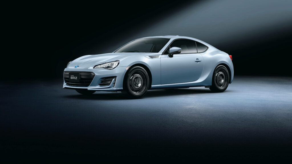 Sleek Subaru BRZ Wallpaper: Aerodynamic Design in Dramatic Spotlight