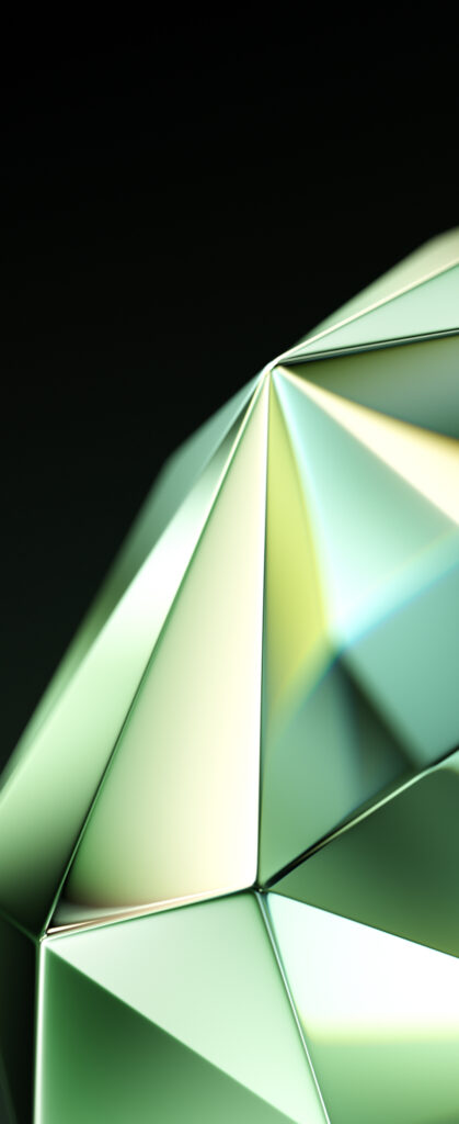 Sleek Geometric Green and Gold Wallpaper for Tecno Phantom V Fold 2