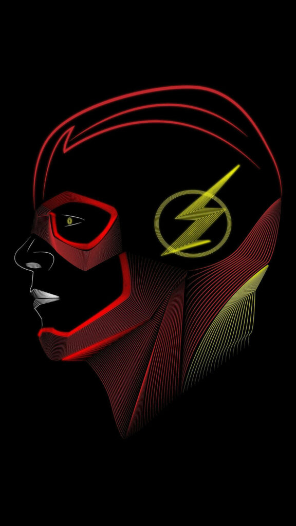 Sleek The Flash Wallpaper: Red & Yellow Accents on Black Background