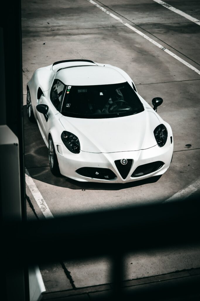 Elegant White Alfa Romeo 8C Spider Wallpaper | Stunning Automotive Design