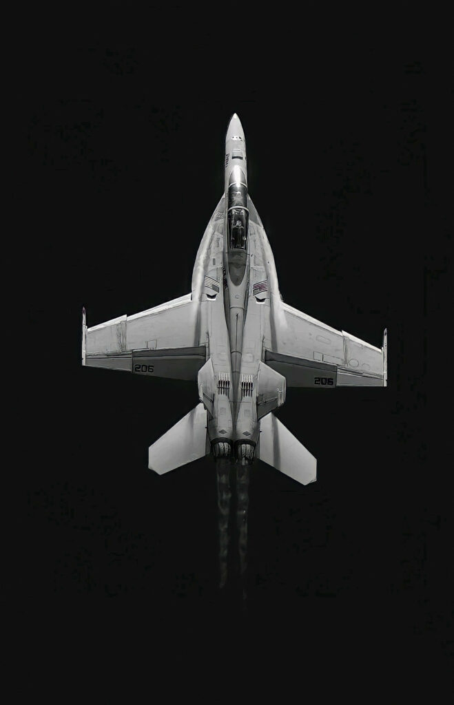Sleek White Jet Wallpaper - Aerodynamic Design on Dark Background