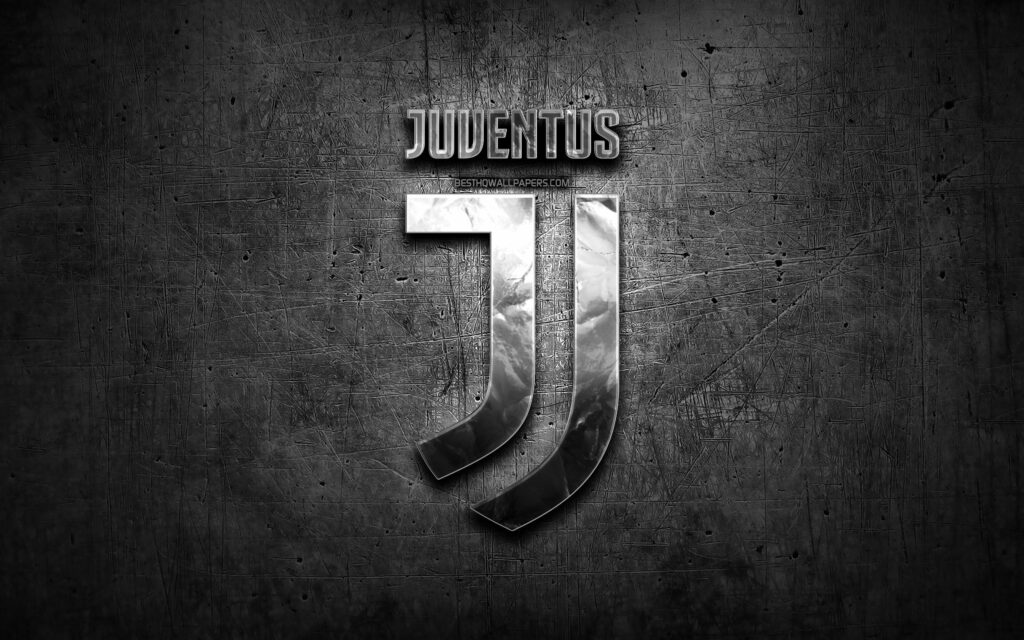Dynamic Juventus Emblem Shining on Sleek Black Abstract - Captivating Serie A Football Club Art Wallpaper