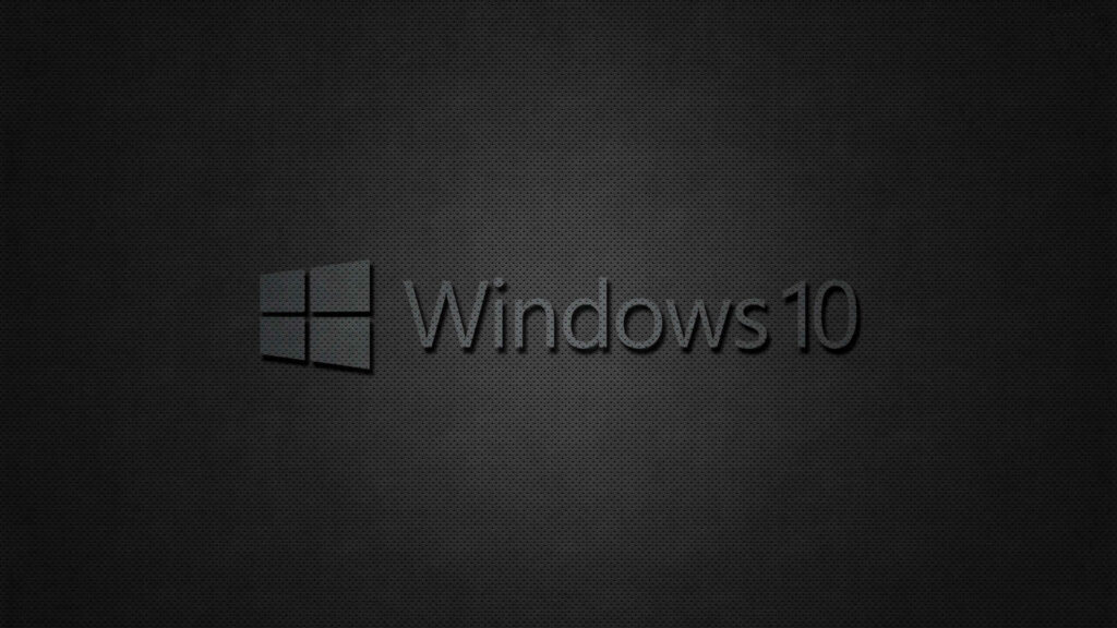 Minimalistic Windows 10 HD Logo and Wordmark on a Neutral Gray Background Wallpaper