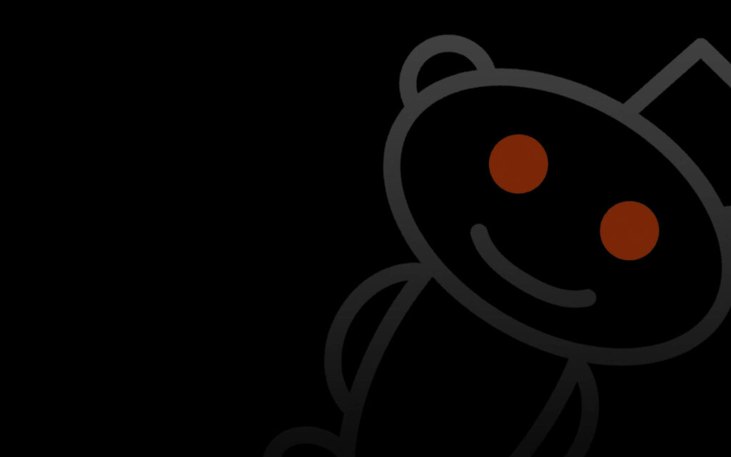 Minimalistic Black and Grey Wallpaper Featuring Reddit's Iconic Alien Logo