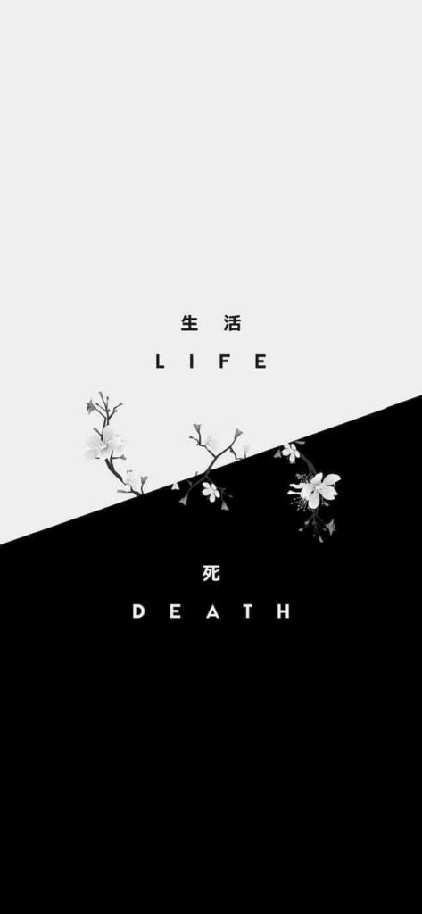 Life & Death: Stunning Black and White Aesthetic Wallpaper - Sleek and Modern Background Image