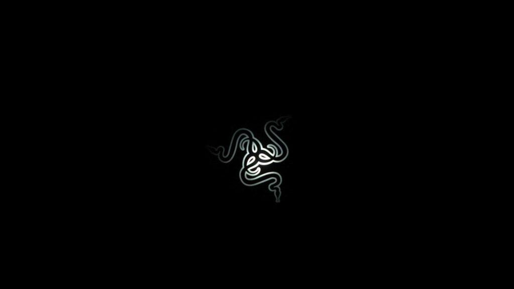 Sleek Razer PC Logo in Minimalist Style on Black Canvas Wallpaper