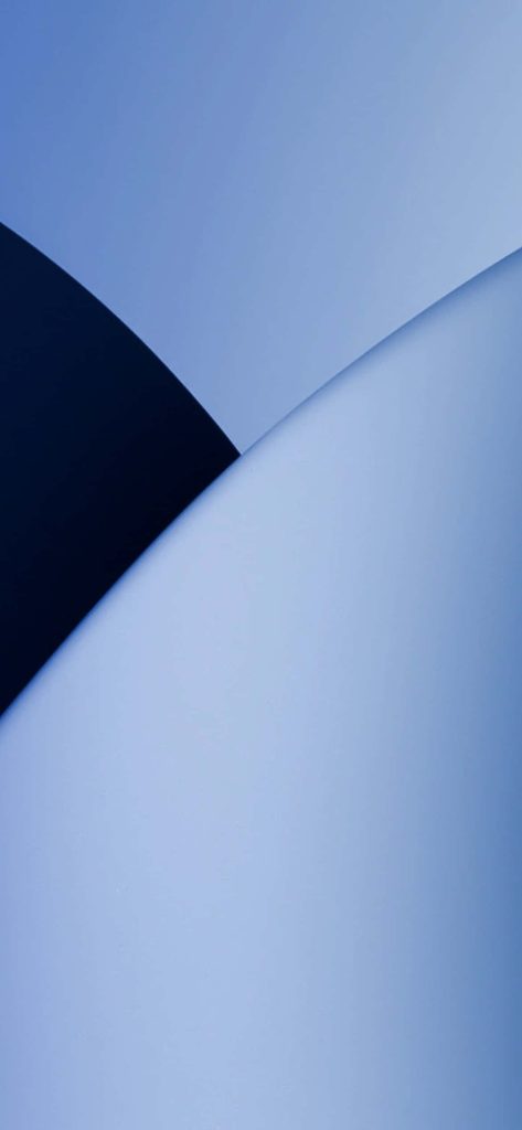 iOS 13 inspired abstract wallpaper with curved navy and sky blue gradient minimalist design