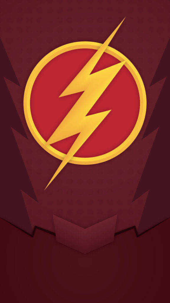 Bold iPhone Wallpaper: The Flash's Yellow Lightning on Red Background