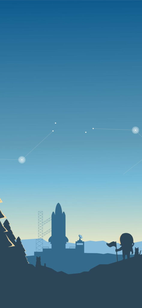 Sleek and Simple: The iPhone XR Minimalist Space Rocket Ready to Launch Wallpaper