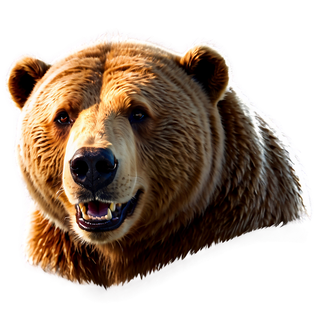 Realistic Smiling Bear Wallpaper: Nature's Friendly Charm