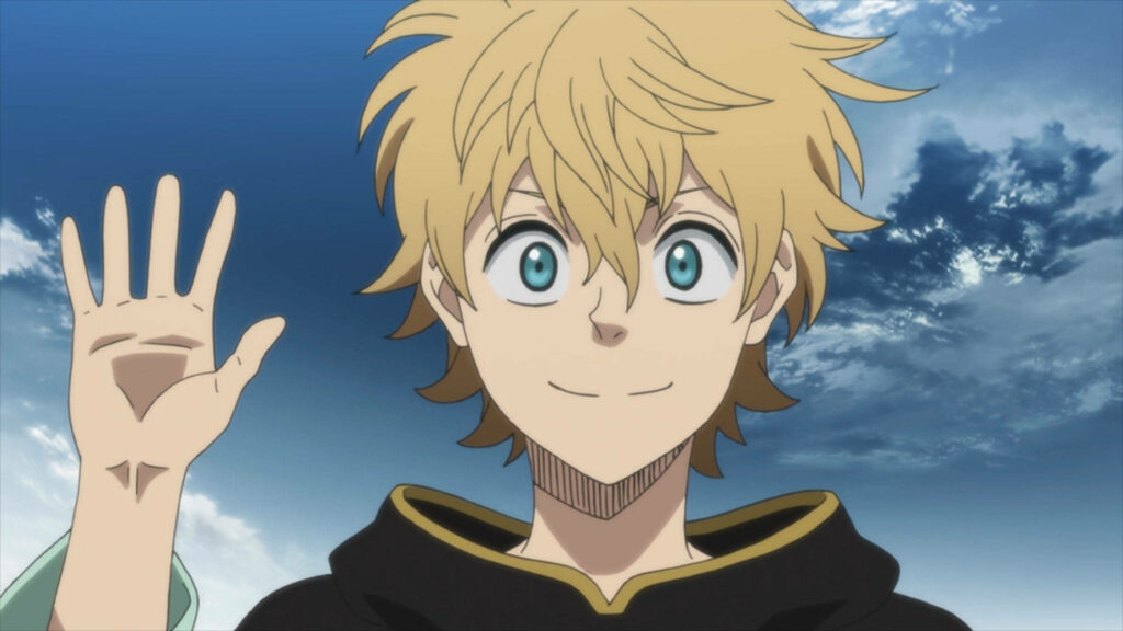 The Warm Welcoming Gesture of Luck Voltia in the Anime Episode - Background Snapshot of the Lively Black Clover Character Wallpaper