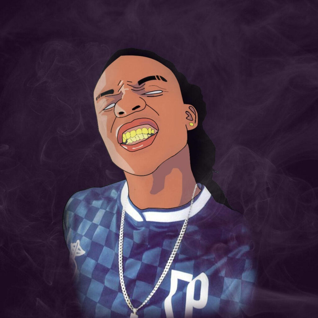 Smiling Silly: NBA Youngboy's Cool Cartoon Wallpaper for iPhone Lock Screen