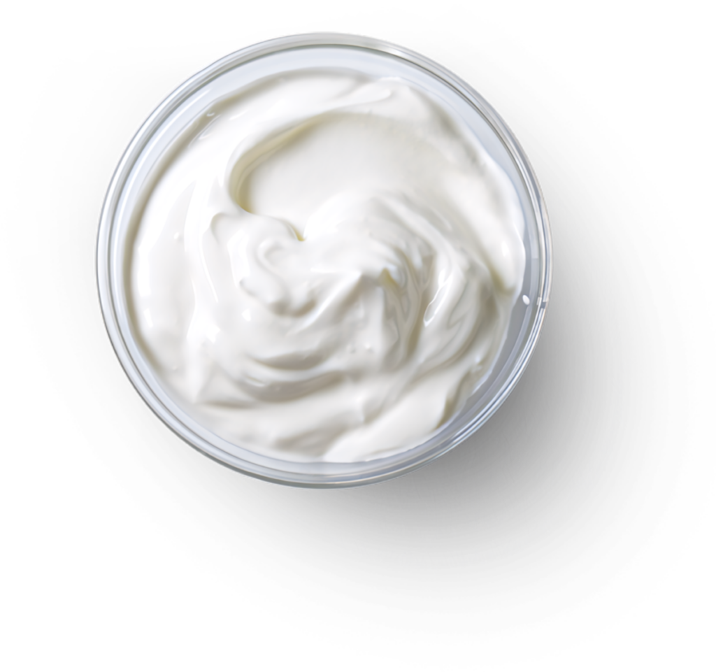 Top View of Creamy White Yogurt in Transparent Container Wallpaper