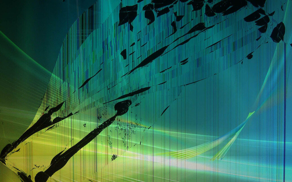 Shattered Vista: Explore a Broken Desktop with Cracked Screen and Smudged Wallpaper