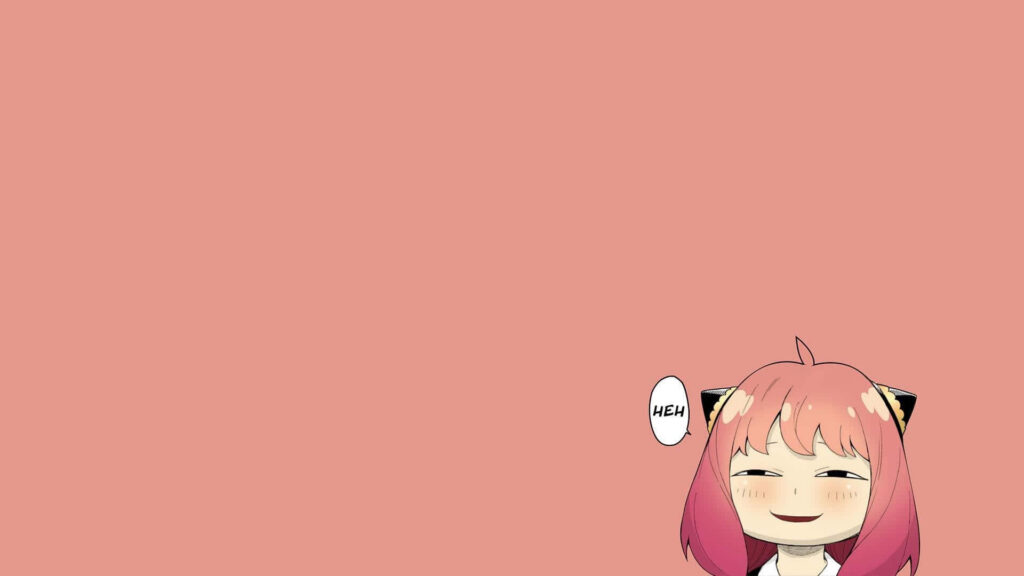 Smug Anime Character Wallpaper with Playful Peach Background