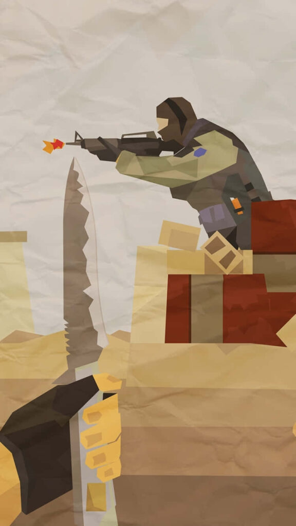 Precision Warfare: A Striking Counter-Strike Global Offensive Vector Artwork Wallpaper