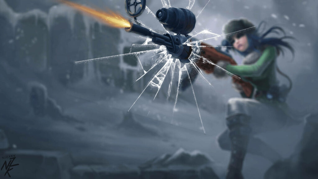 Through the Cracked Glass: A Sniper's Perspective as a Wallpaper