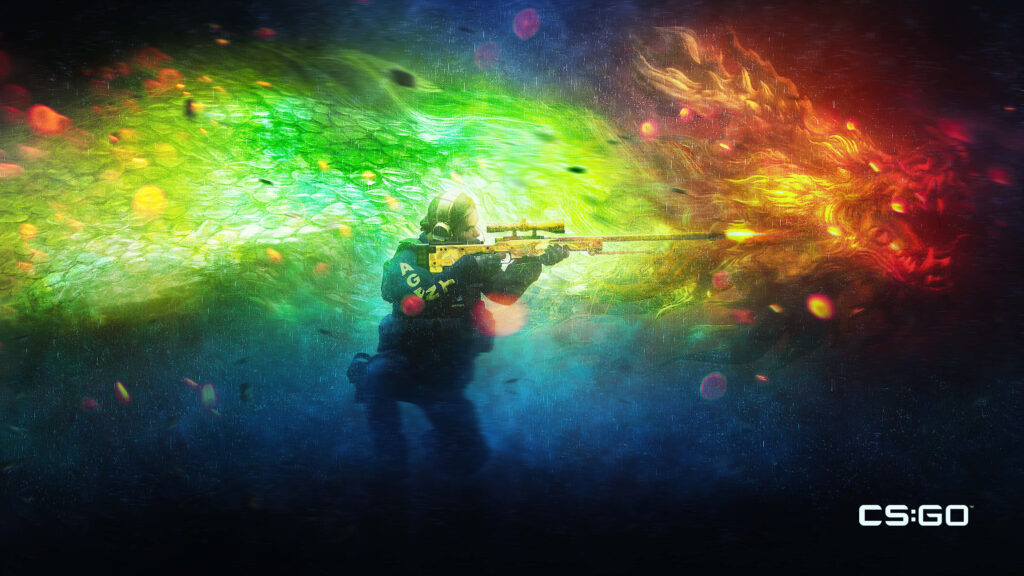 A Captivating 4K Snapshot: Counter-Strike Global Offensive's Vigilant Counter-Terrorist Embracing a Vibrant Backdrop Wallpaper
