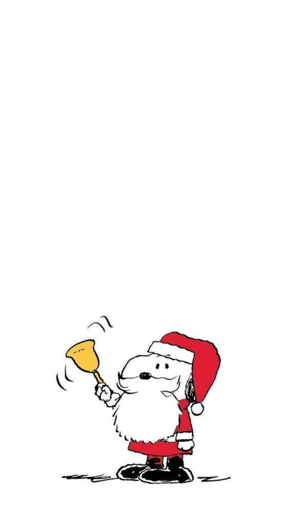Festive Snoopy Santa Wallpaper: Minimalist Christmas Background